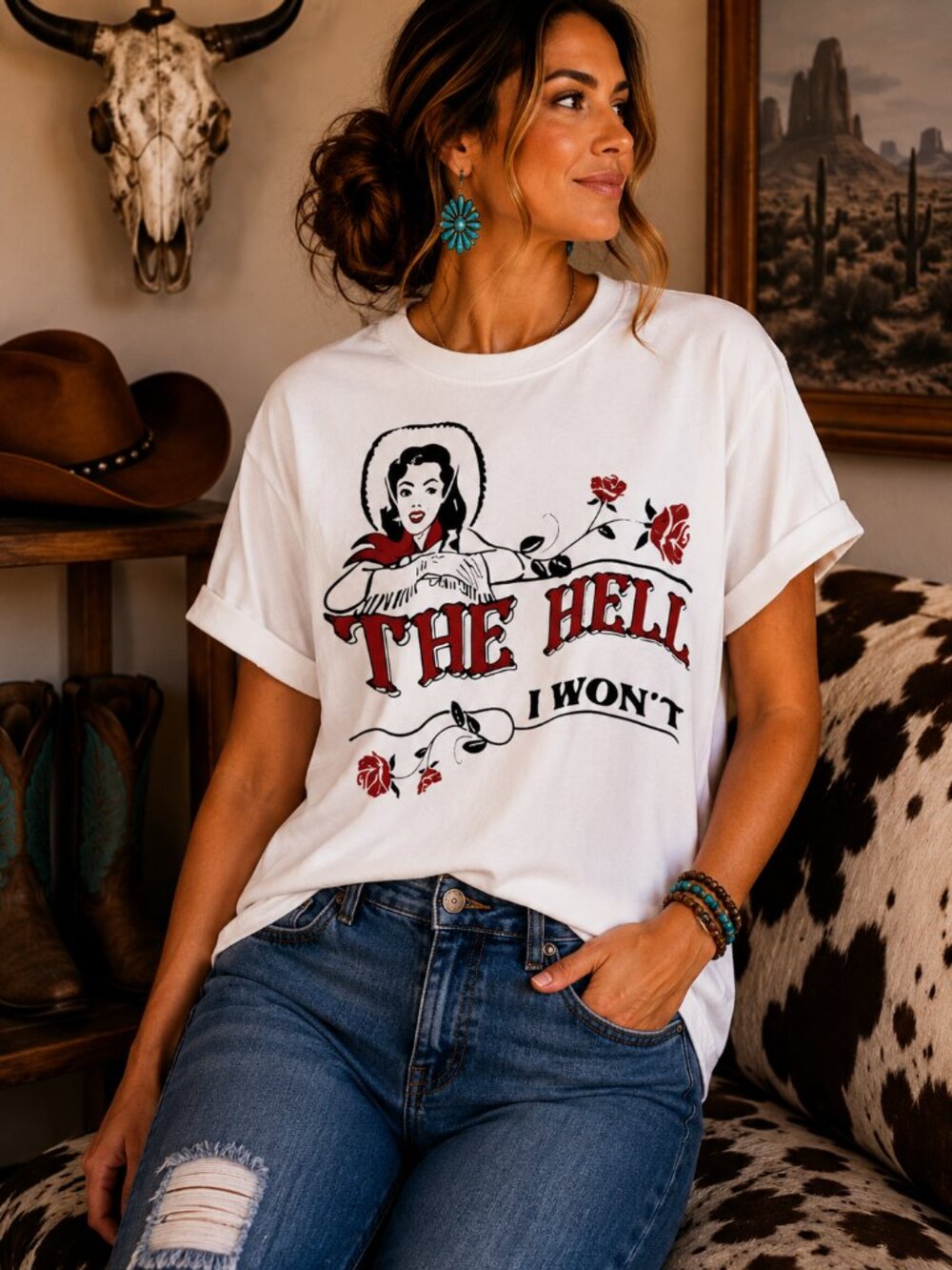 The Hell I Want Graphic T Shirt Trendy Boutique Style Tee Womens White Gifts